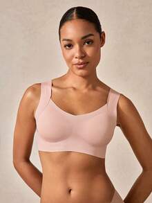 Removable Padded Comfortable Adhesive Seamless Bra, Lift & Enhance - Pink - View 3