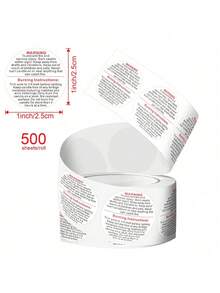 500 nhãn cảnh báo nến hình tròn 1 inch, nhãn an toàn cho nến, dụng cụ làm nến DIY. - Màu trắng - Xem 5