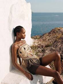 MAIJA 夏季度假单肩褶皱紧身长裙 - 彩色 - 查看 2