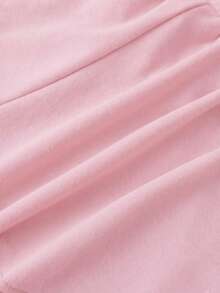 SHEIN Tween Girls' Letter & Number Print Drawstring Waist Casual Versatile Daily Wear Shorts - Pink - View 7