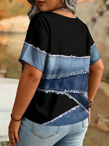 EMERY ROSE 大码时尚女童休闲V领T恤，黄色花朵图案，“以为我只是个老太太是你的第一个错误”图案T恤 女式上衣 女式休闲装 女式夏季上衣 女式短袖上衣 - 彩色 - 查看 2