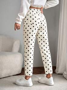 EMERY ROSE Quần jeans ống đứng cạp chun kiểu túi giấy mùa hè dành cho nữ - trắng - Xem 2