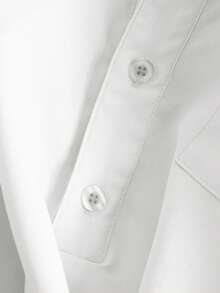 de mujer de unicolor, ajuste holgado, cuello en V, manga larga, con diseño bordado de caballero - Blanco - Ver 6