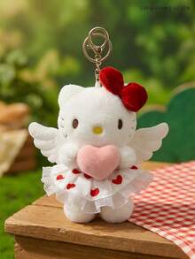 POKOJA LAND HELLO KITTY AND FRIENDS | 小猫毛绒玩具 - 带有丘比特粉色爱心，可爱涤纶填充动物，迷你吉祥物，非常适合送给女孩朋友、孩子作为生日、感恩节、复活节和派对礼物，也可作为沙发床表面装饰。 - 彩色 - 查看 6