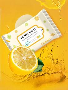10PCS Lemon Packaging Mini Wet Wipes Portable Pack 10 Sheets Travel Size Disposable Face Cleaning Tissues For Party Date Picnic Camping Travel Use Cute Fruit Design - multicolor - View 1