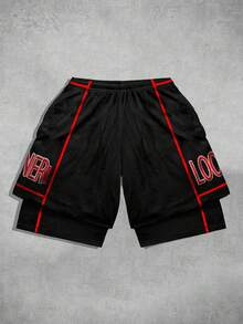 ROMWE MEN Anime Men's Street Fashion Printed Drawstring Shorts - Multicolor - View 2
