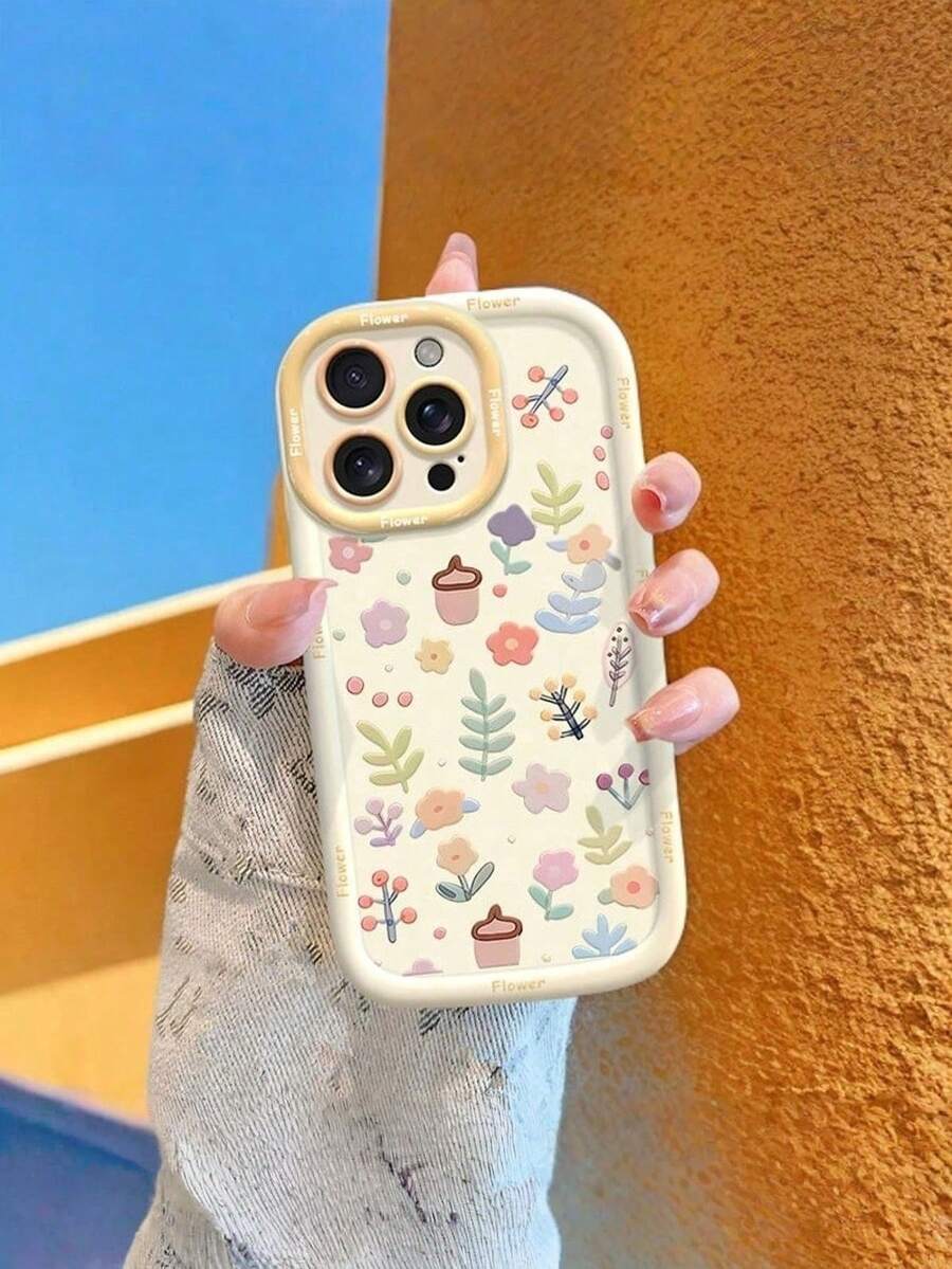 1 Piece Colorful Star & Letter Pattern Protective Silicone Phone Case With Wrist Strap For Youth,Phone Case Compatible With IPhone17/17 AIR/17 PROMAX/17 PRO/16/7/8/11/12/13/14/15/X/XR/Xs/Plus/Pro/Pro Max/SE2/16E - antique white - View 1