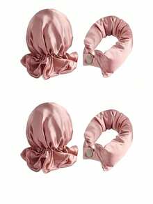 NonHeat Satin Curlers Set 2 4 6pcs With Hair Cap Overnight Sleeping Curls For All Hair Types Long Short Curly Heatless Curling Rods Rollers Soft Comfortable Back To School Travel Holiday Essentials Hair Accessories For Women Curly Hair Tools Barber Supplies Hairdressing Equipment Heatless Waves Hairstyle Gifts - Pink - View 11