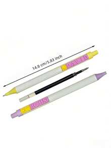 Joivida 4PCS DIY Letter Building Block Gel Pen, 0.5mm Fine Point Retractable Black Ink Pen With Customizable Alphabet Blocks, Creative Block Puzzle Decorative Stationery For Journaling & Note Taking, Aesthetic Pen For Students & Office Workers, Ideal Gift For Back To School, Birthdays & Stationery Lovers, Perfect For Daily Study, Office Work & DIY Personalization, Smooth Writing & Durable Design For Long-Lasting Use - multicolor - View 11