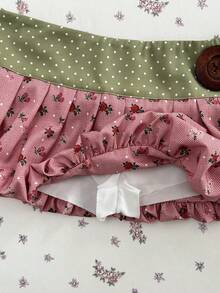 Flirla 色彩缤纷的花卉波点拼接树脂搭扣装饰时尚性感低腰半身裙，适合春、夏、秋季穿着。 - 彩色 - 查看 6