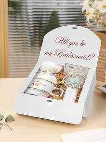 SHEIN Conjunto de 10 caixas de papel kraft branco com tampa e laço de fita, 3 tamanhos disponíveis para lembrancinhas de casamento, damas de honra, aniversários, Dia dos Namorados e Dia das Mães. Ideal para embalagens de presentes. - Branco - Ver 4