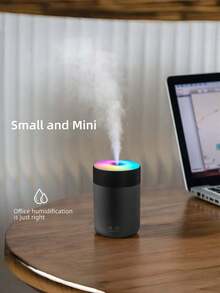 1pc Mini Humidifier Colorful LED Night Light Creative Desktop For Bedroom Car Home Office Portable Small Air Moisturizer - multicolor - View 6