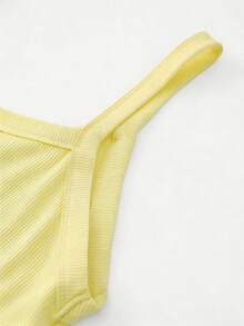Franclia Women's Solid Color Casual Versatile Daily Wear Top - Yellow - View 5