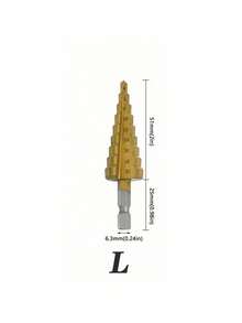 Bộ 3 mũi khoan bậc thang bằng thép tốc độ cao phủ titan, mũi khoan hình tháp cho gỗ và kim loại hiệu suất cao - Bền, vát cạnh mịn, không có gờ, không dễ gỉ, dễ lắp đặt, cải thiện hiệu suất - Nhiều màu - Xem 10