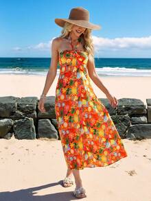 Sylviya 女士休闲印花露背吊带度假连衣裙 夏季女装 夏季连衣裙 夏季服装 沙滩装 沙滩裙 休闲连衣裙 休闲长裙 度假装 夏季度假装 度假连衣裙 碎花连衣裙 荷叶边连衣裙 邮轮装 太阳裙 波西米亚风服装 飘逸连衣裙 露背连衣裙 夏季连衣裙 沙滩裙装 女士夏季度假装 - 彩色 - 查看 5