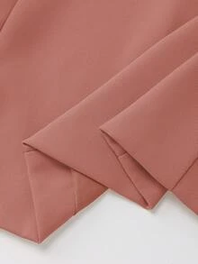 Lumivelle Blazer de manga larga minimalista de unicolor para mujer, para uso diario - Rosa - Ver 3