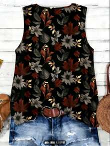 EMERY ROSE Nueva Camiseta de Tirantes con Cuello en V y Estampado Versátil para Mujer - Multicolor - Ver 2
