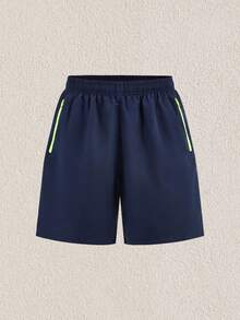 Mercer Haus MADHERO 男士泳裤，带拉链口袋，速干泳衣，网眼衬里 - 藍色 - 查看 1