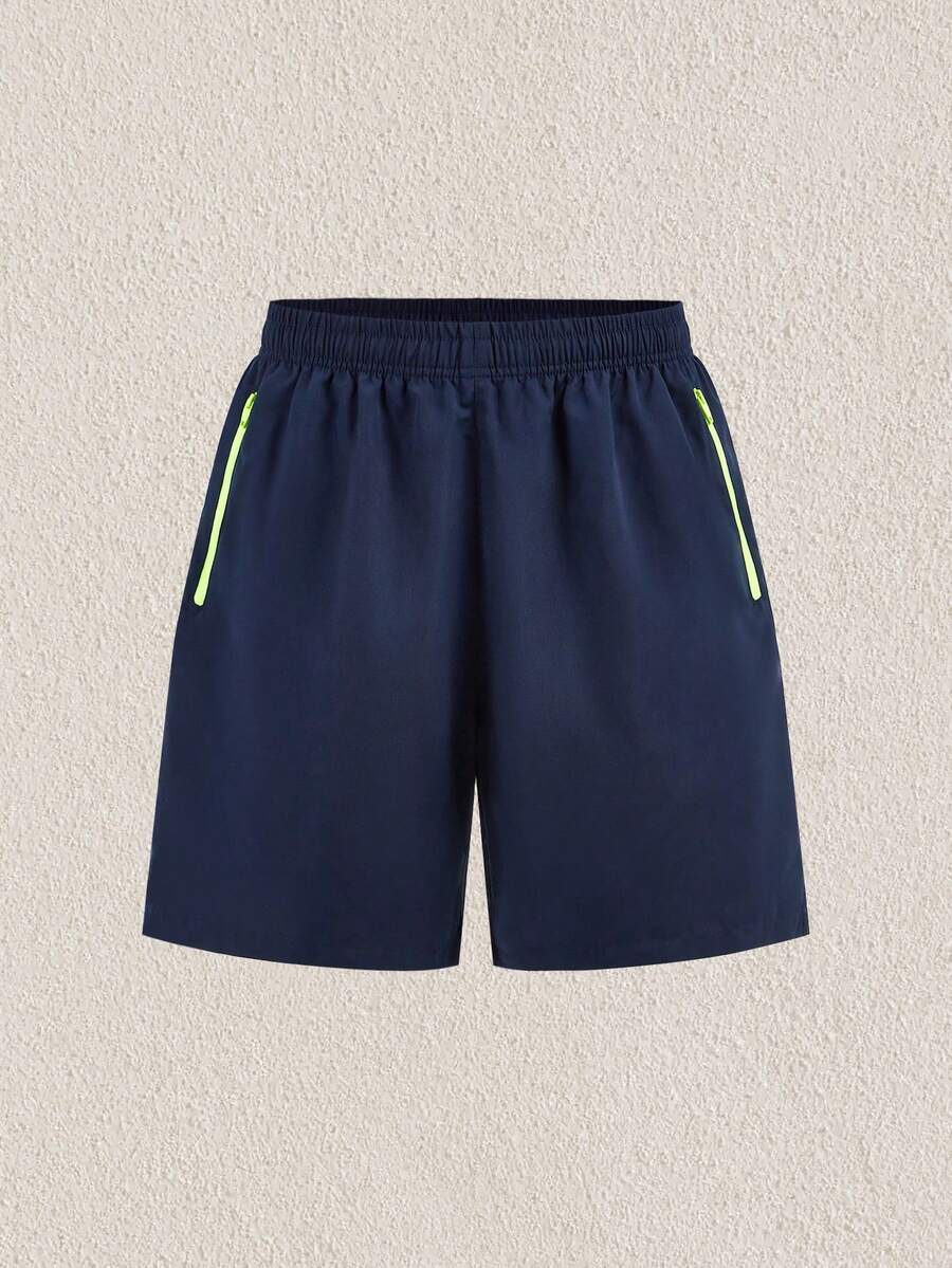 Mercer Haus MADHERO 男士泳裤，带拉链口袋，速干泳衣，网眼衬里 - 藍色 - 查看 1