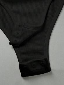 Franclia Áo liền thân dệt kim màu trắng cổ bẻ, khóa kéo nửa thân, đa năng, phù hợp cho mùa xuân/hè, trang phục đi nghỉ mát và đi biển dành cho nữ. - màu đen - Xem 8