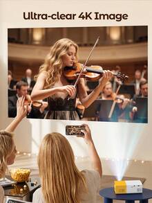 Teckwe Mini Portable 1080P LED Projector For Home Party Meeting Theater, Projector Home Cinema Review - Orange - View 3