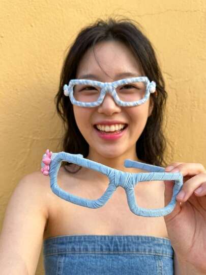 Joivida 1Pc Women's Chic Glasses Frame Headband, High Skull Top Non-Slip Hair Hoop, Unique Design Luxury Hairband, Fashionable Hair Accessory For Daily Wear