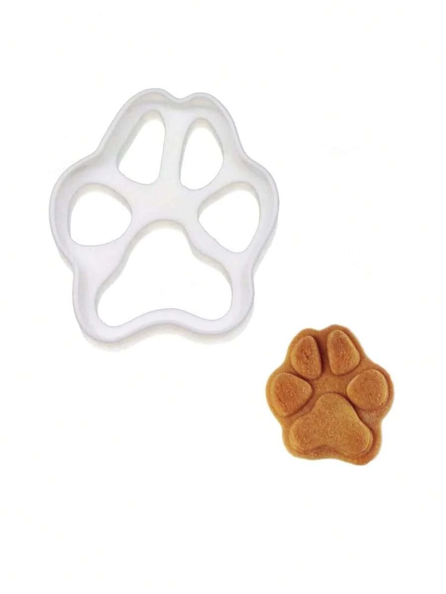 1pc Paw Print Cookie Cutter Mold, Suitable For Baking - White - View 1