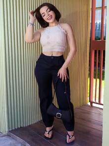 Lupita Cardoza 女士蕾丝边吊带背心 - 卡其色 - 查看 5