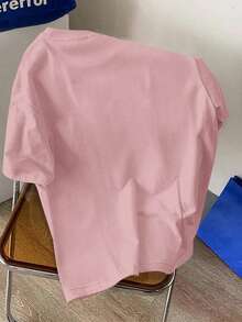Manfinity Joysei Standard Size Men's Pink Round Neck T-Shirt - Pink - View 4