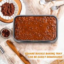 1PC Carbon Steel Non Stick Square Baking Tray-Non Stick Rectangular Baking Mold,Equipped With Detachable Chassis And Leak Proof Buckle,Suitable For Making Cheesecake,Bread,Cake Molds, Dessert Molds For Christmas,Birthdays,Weddings And Other Occasions - Multicolor - View 6