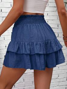 Breezaya Women's Solid Color Casual Boho Culottes Holiday Beach Navy Blue Summer - Medium Wash - View 2