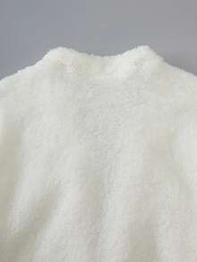 Áo khoác lửng tay dài dáng cánh dơi rộng rãi, ấm áp, thoải mái, thường ngày, dành cho bé gái tuổi mới lớn, màu mơ - Màu be - Xem 4