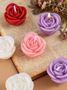 Rose Shaped Scented Candle Gift Set, Natural Soy Wax Handmade Candles, Create A Relaxing Ambiance, Suitable For Weddings, Home Decor, Meditation, Also Applicable For Weddings, Valentine's Day, Anniversary, Valentine's Day Decor, Dining Table Decor, Centerpieces, Hotel Decor, Best Gift For Friends, Family, Lovers And Partners - multicolor - View 10