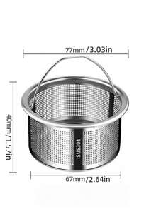 1pc Kitchen Sink Strainer Stopper, Stainless Steel Waste Plug Sink Filter, Bathroom Hair Catcher, Sink Strainer Filter, Floor Drain Kitchen Tools Kitchen Items Kitchen Accessories - Silver - View 12