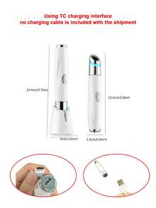 Teckwe 1件裝電動臉部與眼部按摩器，溫和震動與加熱功能，放鬆眼部肌膚，減輕黑眼圈、眼袋與皺紋，便攜通用設計，母親節禮物，時尚臉部美容工具，送給母親的熱門禮物，日常臉部護理必備，產品附350mAh可充電鋰電池，不含充電線 - 白色 - 查看 4