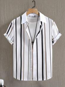 Manfinity RSRT Bộ áo polo cổ bẻ kẻ sọc và quần short dành cho nam cỡ lớn. - Nhiều màu - Xem 1