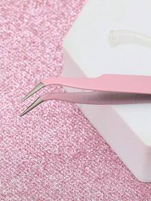 2PCS Rose Red Minimalist Eyelash Tweezers, Straight And Angled Tip Design, Two Tip Options, Precision Crafted, Easily Meets Various Needs. Thickened Steel, High Hardness, Good Elasticity, Durable. Comes With Protective Cap To Avoid Hand Injury. Comfortable Fit. - Multicolor - View 8