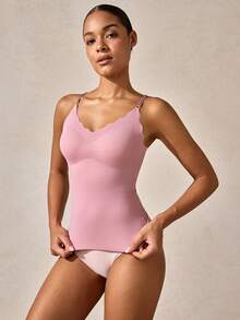 Veilyse Women's Solid-Color Camisole Top, Daily Wear - Dusty Pink - View 4