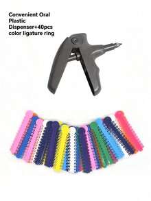 [Dụng cụ phân phối nhựa tiện lợi cho miệng + 40 vòng buộc màu] - Vật liệu nha khoa Vòng buộc miệng Súng buộc cho mục đích cá nhân và gia đình - Nhiều màu - Xem 11