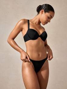 Veilyse Women Bra & Panty Sets Backless Santai-Sporty - Hitam - View 8