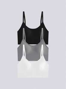 3pcs/Set Seamless Breathable & High Elasticity Bra Underwear, Lingerie - Multicolor - View 1