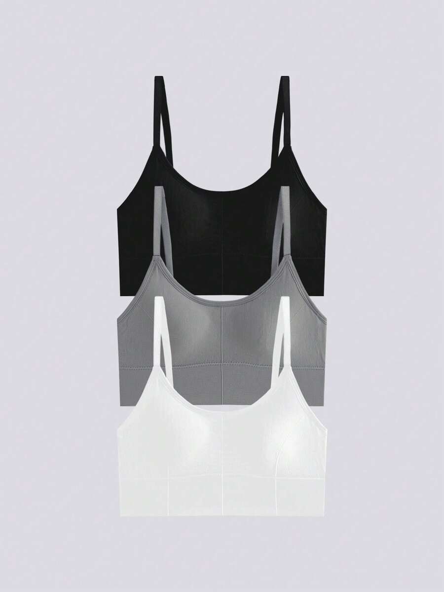 3pcs/Set Seamless Breathable & High Elasticity Bra Underwear, Lingerie - Multicolor - View 1