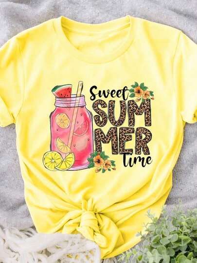 Calvaya Áo mùa hè ngọt ngào, áo in họa tiết da báo, áo mùa hè, áo ba lỗ đi biển, áo mùa hè dễ thương, áo hình dưa hấu, áo hình rượu, áo cocktail