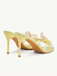 CUCCOO CHICEST Summer New Yellow Flower Thin Heel Pointed Fashion Women's High Heel Sandals Summer Shoes - Yellow - View 5