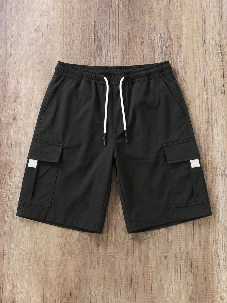 Manfinity Joysei Plus Size Men's Cargo Shorts, Suitable For Commuting, Travel, Casual, Weekend Outings, Outdoor Activities, And Social Occasions Streetwear Men Shorts Black New York Short For Men Men Black Cargo Shorts Men Shorts Pocket Cargo Jorts - Black - View 1
