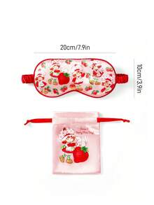 Strawberry Shortcake X SHEIN 1 chiếc bịt mắt có khớp nối, chất liệu satin, che sáng nhẹ nhàng, thích hợp để đeo trong ô tô, máy bay và khi ngủ, màu hồng, phù hợp với nhiều kích cỡ đầu khác nhau. - Hồng - Xem 3