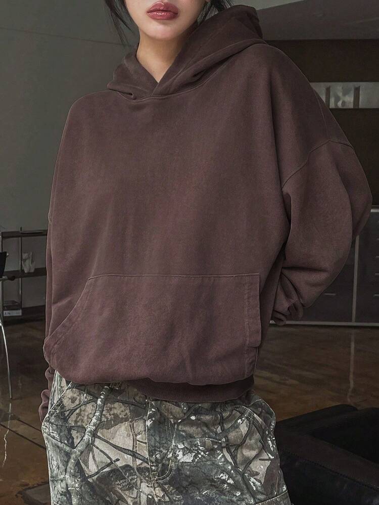 Vintage Washed Distressed Oversized Sweatshirt For Women