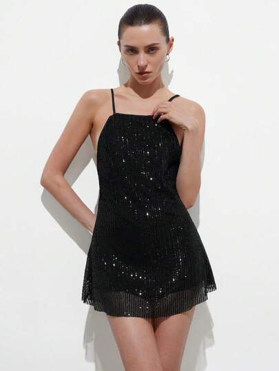 Aveloria Modichic Sequin Slip Dress, Sexy Short Pure Desire Style