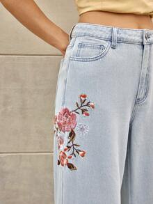 Selenza Quần jean denim thêu hoa thanh lịch dành cho nữ, thích hợp cho mùa hè. - Rửa nhẹ - Xem 2