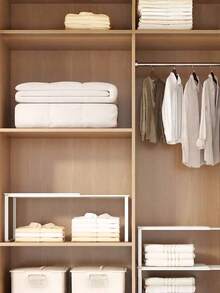 1pc Expandable Wardrobe, Multi-Layer Storage, Shelves, Pull-Out Shoe Rack, Bookshelf Storage, Kitchen Storage, Bathroom Storage, Space Organizer, Space Saving, Suitable For Closet, Dorm And Home Use, Ideal For Christmas Clothing Storage - Multicolor - View 7